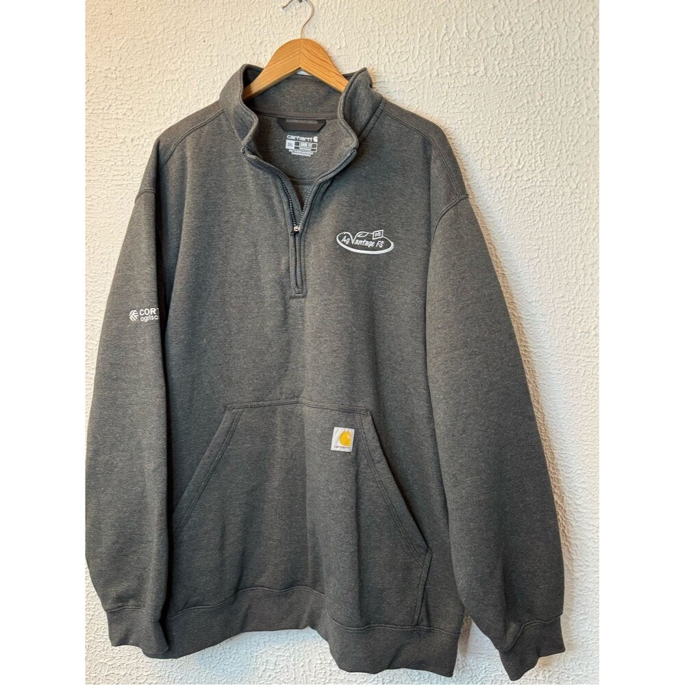 Carhartt Men’s Charcoal Gray Half-Zip Pullover Sweatshirt